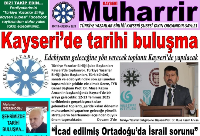 TYB KAYSERİ ŞUBESİNİN MUHARRİR DERGİSİ 21. SAYIYA ULAŞTI slide image